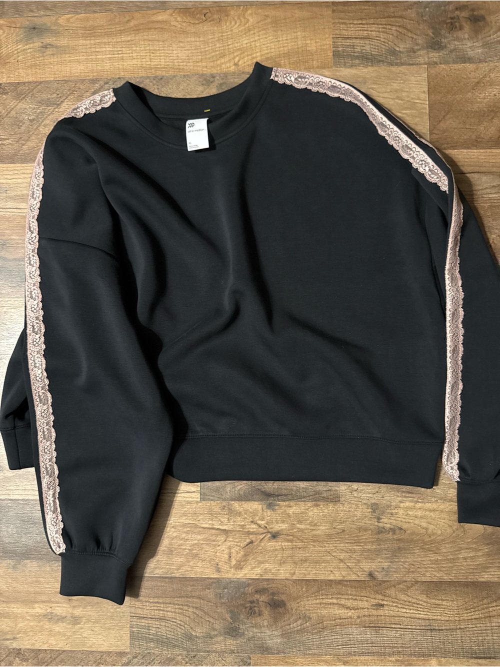 all in motion Matching Sweatshirt and Track Pants with Pink Lace Trim XL NWT